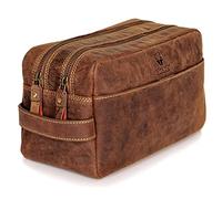 DONBOLSO Neceser Estocolmo | Bolsa de Cosméticos para Colgar | Bolsa de Aseo de Cuero para Hombre y Mujer | Vintage Marrón