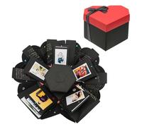 Donboly Caja sorpresa de explosión creativa, caja de regalo de álbum de recortes y álbum de fotos, caja de regalo de cumpleaños (en forma de corazón)