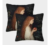 Doncella de la Antigua Grecia sosteniendo una Granada Cuadrada Funda De Cojín De Sofá 2 Paquetes con Patrón Adecuada para Cama,hogar,automóvil,Interior Y Exterior 40x40cm