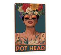 Doncella De La Flores De Cannabis Letreros Metalicos Letrero De Estaño Divertidos Carteles para Aula Dormitorio Bar 30X40cm