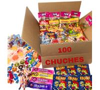 Donda's House® Caja de chuches 100 Ud./Chuches, Caramelos y Golosinas. Chuches Para Cumpleaños, Chuches para Piñatas, Todo el surtido envuelto individualmente.