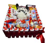 Donda's House® Dia de la Madre. Cesta Kinder. CONEJO. Happy Hippo. Huevos Kinder. Mini Chocolatinas. Contiene 56 Piezas. Regalo Ideal Pareja. Kinder Bueno, Schokobons.