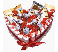 Donda's House® Dia de la Madre. Cesta Kinder. Corazon SCHOKOBONS. Happy Hippo, Kinder Bueno. Huevos kinder. Mini chocolates. Corazon de Chocolates.