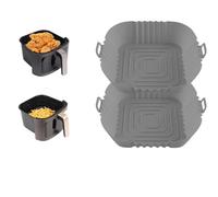 Donda's House® Pack 2 Ud de Molde silicona freidora de aire. Moldes de colores para Air Fryer. Molde silicona sin BPA. (Gris)