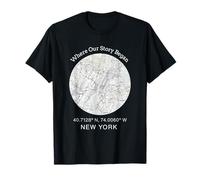 Donde comenzó Nuestra Historia - Diseño de Mapa de la Ciudad de Nueva York Camiseta