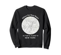 Donde comenzó Nuestra Historia - Diseño de Mapa de la Ciudad de Nueva York Sudadera