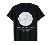 Donde comenzó Nuestra Historia - Mapa de la Ciudad de Nueva York Camiseta