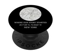 Donde comenzó Nuestra Historia - Mapa de la Ciudad de Nueva York PopSockets PopGrip Adhesivo
