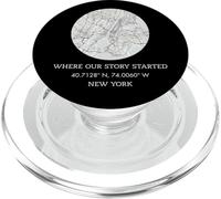 Donde comenzó Nuestra Historia - Mapa de la Ciudad de Nueva York PopSockets PopGrip para MagSafe