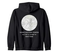 Donde comenzó Nuestra Historia - Mapa de la Ciudad de Nueva York Sudadera con Capucha