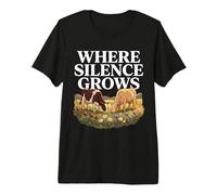 Donde Crece Silencio Granja Vaca Prado Cottagecore Calma Naturaleza Camiseta Premium