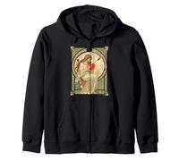 Donde el Amor Duele Vintage Art Nouveau Romance Sudadera con Capucha
