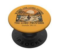 Donde el Señor guía Que el Señor provee - Isaías 58:11 Retro PopSockets PopGrip Adhesivo