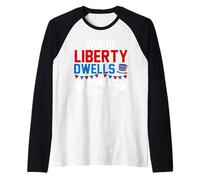 Donde habita la Libertad allí está mi país Camiseta Manga Raglan