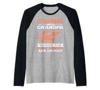 Donde Las Historias Reales Son atrapadas pescando Abuelo Camiseta Manga Raglan