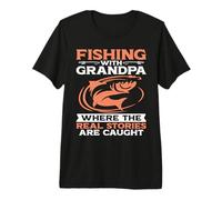 Donde Las Historias Reales Son atrapadas pescando Abuelo Camiseta Premium