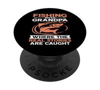 Donde Las Historias Reales Son atrapadas pescando Abuelo PopSockets PopGrip Adhesivo