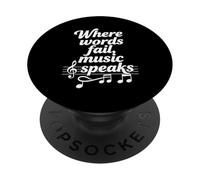 Donde Las Palabras fallan La música Habla Amante de la música Cita Arte PopSockets PopGrip Adhesivo