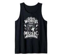 Donde Las Palabras fallan La música Habla - Músicos Maestros de música Camiseta sin Mangas