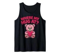 Donde mi Abrazo a Bear Holding Heart Love, Lindo Oso Rosa Camiseta sin Mangas