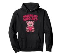 Donde mi Abrazo a Bear Holding Heart Love, Lindo Oso Rosa Sudadera con Capucha
