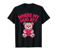Donde mi Abrazo a Bear Holding Heart Pink Bear Hearts Camiseta