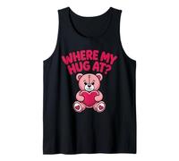 Donde mi Abrazo a Bear Holding Heart Pink Bear Hearts Camiseta sin Mangas