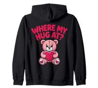 Donde mi Abrazo a Bear Holding Heart Pink Bear Hearts Sudadera con Capucha