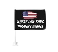 Donde termina la ley comienza la tiranía. Bandera con clip para ventana de 12x18 pulgadas.