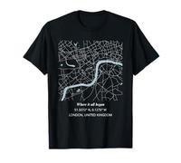 Donde Todo comenzó - Diseño de Mapa de la Ciudad de Londres Camiseta