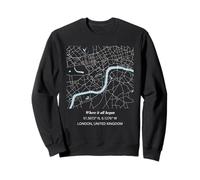 Donde Todo comenzó - Diseño de Mapa de la Ciudad de Londres Sudadera