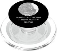 Donde Todo empezó - Mapa de la Ciudad de Chicago PopSockets PopGrip para MagSafe