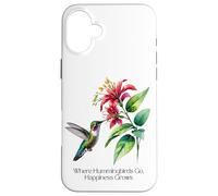 Donde van los colibríes, la felicidad crece para los amantes de la naturaleza Carcasa para iPhone 16 Plus