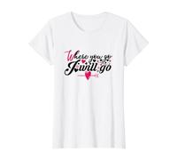 Donde Vas I Will Go Corazón Amor Pareja Romance Camiseta gráfica económica, Mujer, Blanco, XL