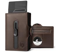 DONDENSHA Airtag Cartera Billeteras para Hombre con Monedero Protección con RFID | Airtag Tarjeteros para Tarjetas con Diseño Pop UP Pequeñas | Minimalista Regalos para Hombre | Marrón Vintage