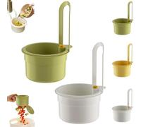 Dondepiso Sink Strainer, Kitchen Sink Food Waste Catcher, Faucet Hanging Strainer, Press Automatic Dumping Kitchen Draining Basket, for Food Waste, for Kitchen (Green+White)