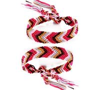 DonDon 2 Pulseras de Amistad-Pareja Trenzadas, Color Rosa, Unisex