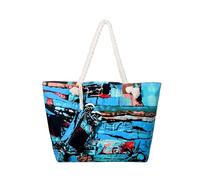 DonDon Bolso de playa grande impermeable con cremallera Abstract Art