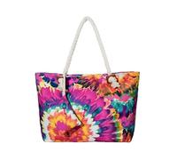 DonDon Bolso de playa grande impermeable con cremallera bolso de hombro Acuarela Vintage Flower Motif