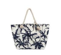 DonDon Bolso de playa grande impermeable con cremallera bolso de hombro Palmeras blanco