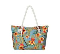 DonDon Bolso de playa grande impermeable con cremallera bolso de hombro Tropical Vintage
