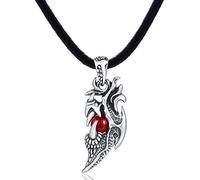 DonDon Collar de Cuero para Hombre 50 cm con Colgante de Acero Inoxidable - Diferentes Modelos