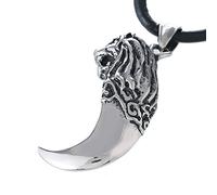 DonDon Collar de Cuero para Hombre 50 cm con Colgante de Acero Inoxidable - Diferentes Modelos