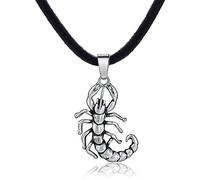 DonDon Collar de Cuero para Hombre 50 cm con Colgante de Acero Inoxidable - Diferentes Modelos