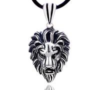 DonDon Collar de Cuero para Hombre 50 cm con Colgante de Acero Inoxidable - Diferentes Modelos