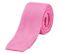 DonDon corbata de punto estrecha de color - rosa