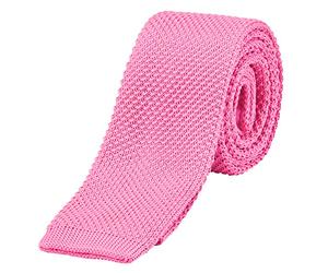 DonDon corbata de punto estrecha de color - rosa