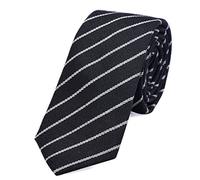 DonDon Corbata de rayas de algodón para hombres de 6 cm - negro rayado 3