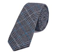 DonDon Corbata estrecha de algodón para hombres de 6 cm a cuadros