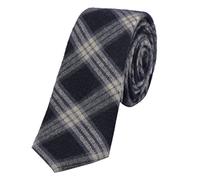 DonDon Corbata estrecha de algodón para hombres de 6 cm - azul oscuro crema a cuadros